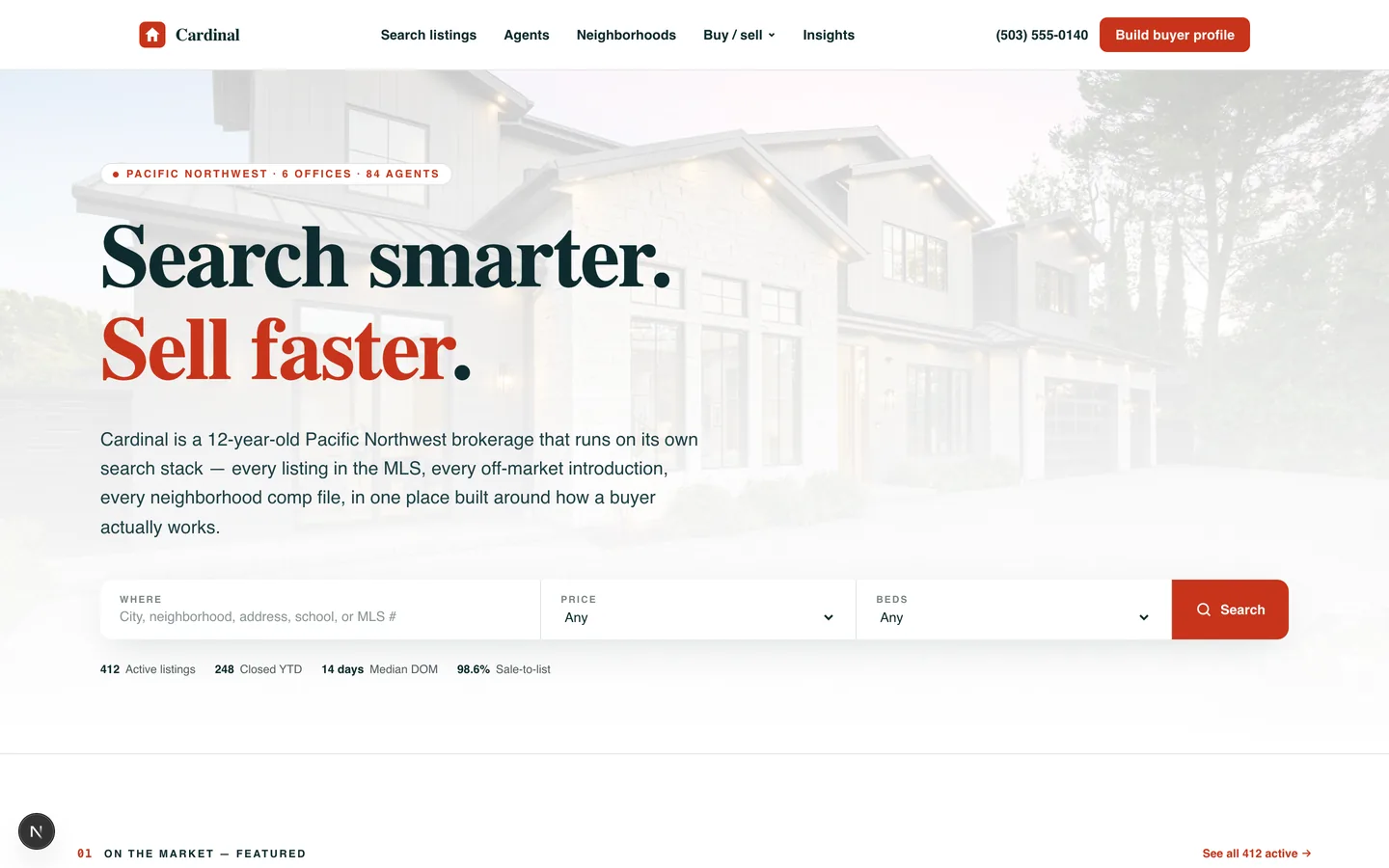 Cardinal Real Estate — sample real estate website designed and built by SearchPod