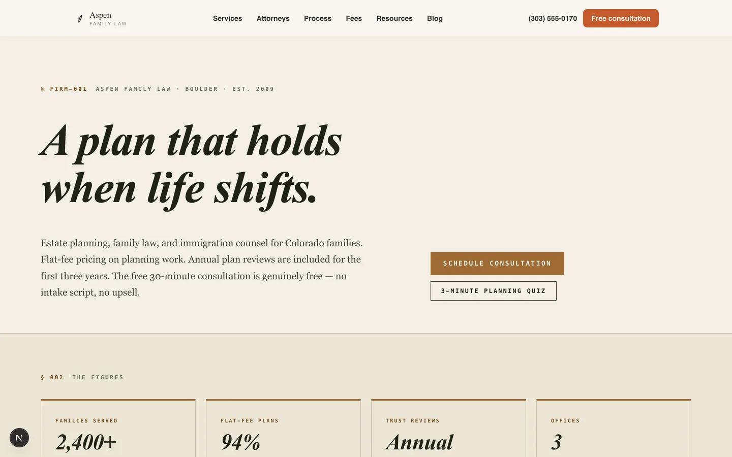 Aspen Family Law — sample legal website designed and built by SearchPod