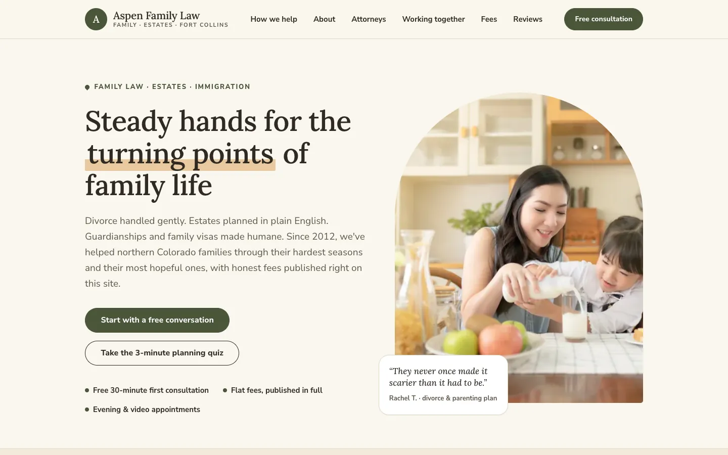 Aspen Family Law: sample legal website designed and built by SearchPod