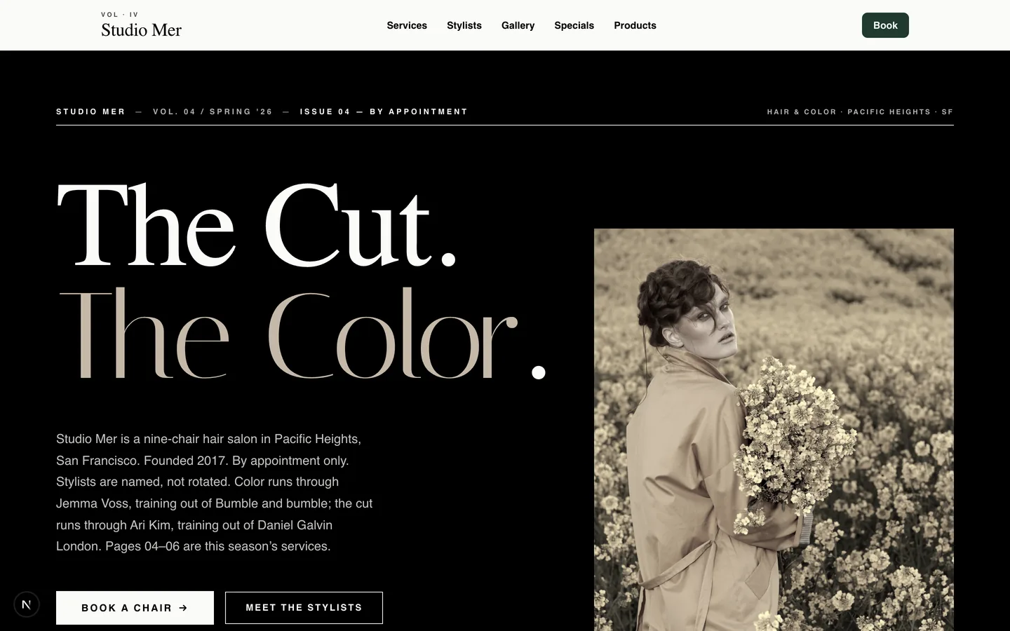 Studio Mer Salon — sample beauty & wellness website designed and built by SearchPod