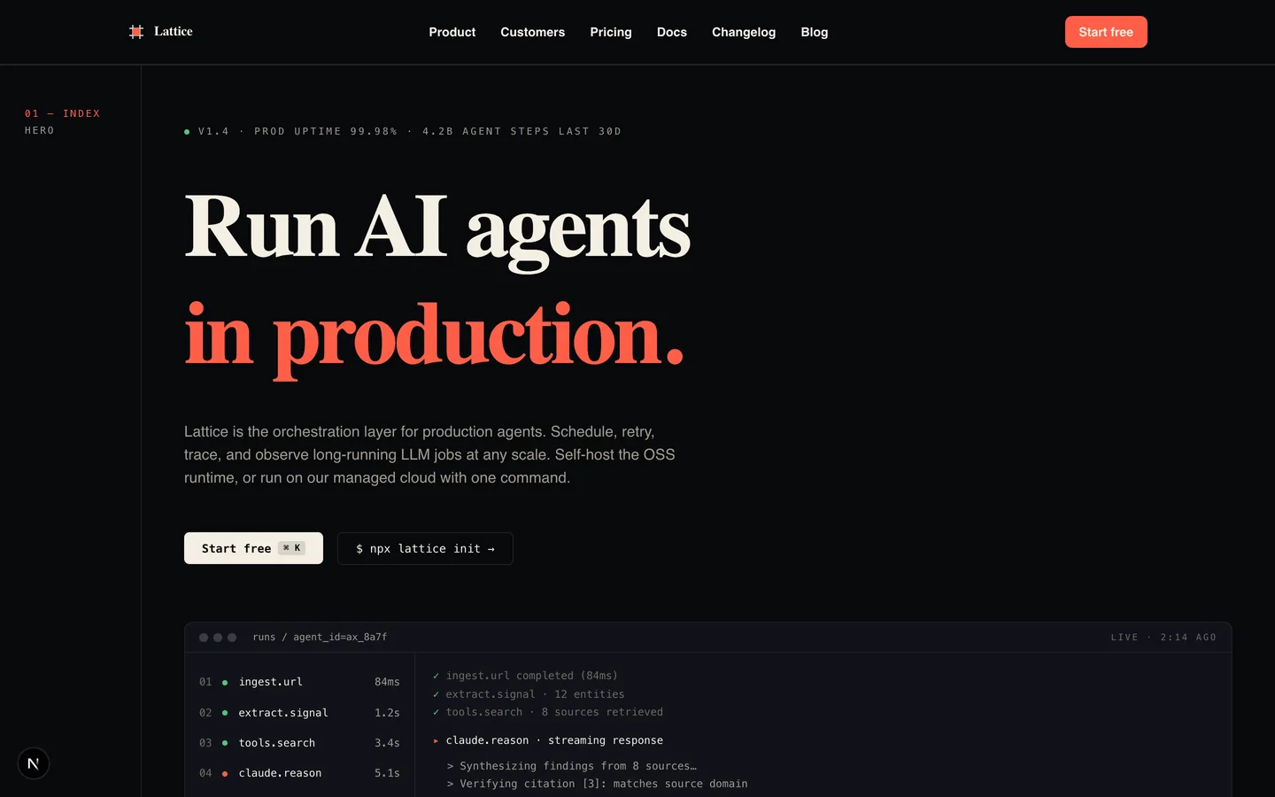 Lattice — sample saas website designed and built by SearchPod