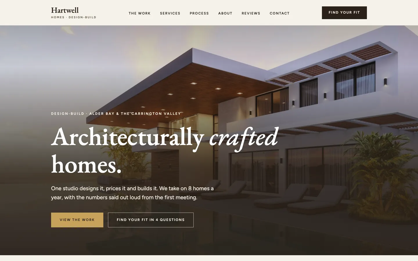 Hartwell Homes: sample construction website designed and built by SearchPod