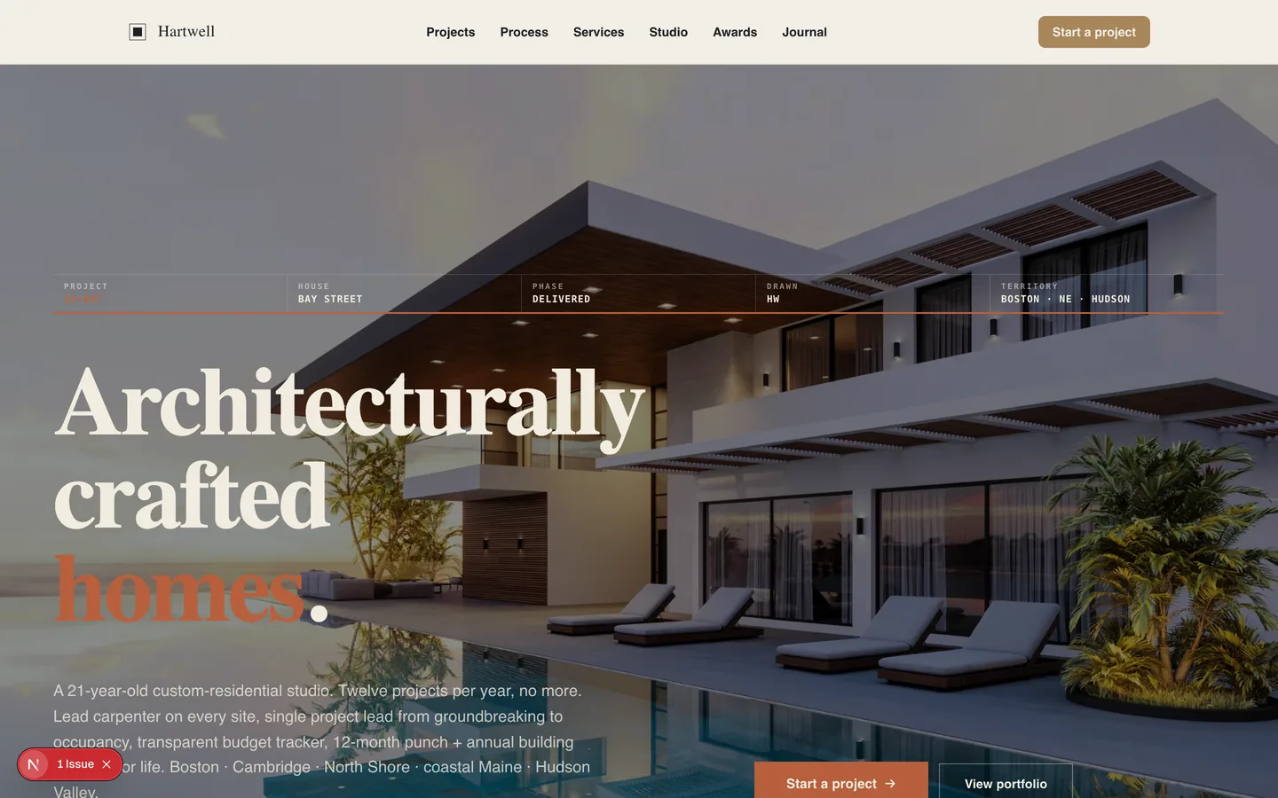 Hartwell Homes — sample construction website designed and built by SearchPod