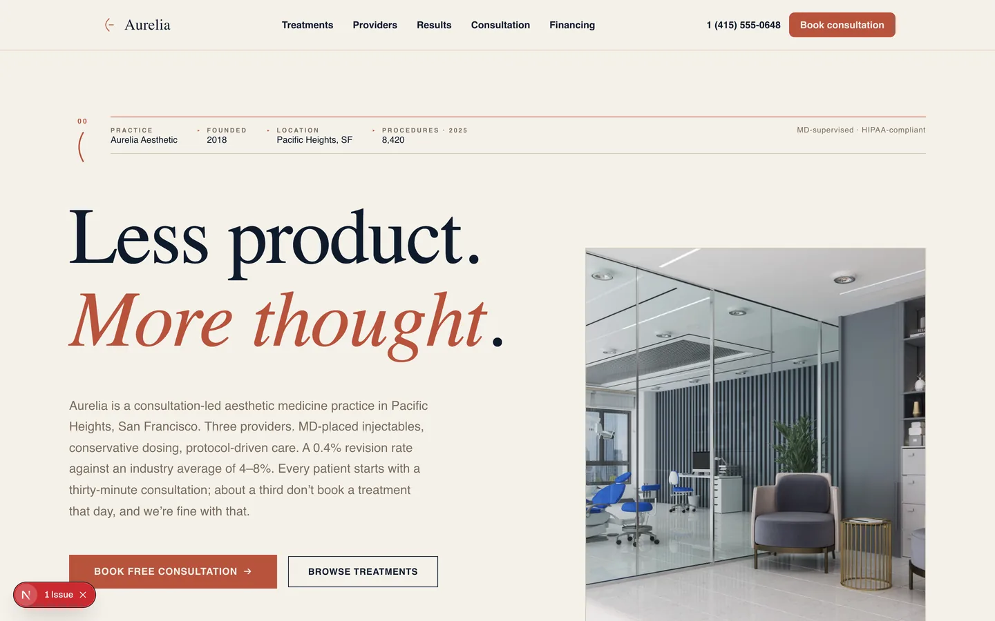 Aurelia Aesthetic — sample beauty & wellness website designed and built by SearchPod