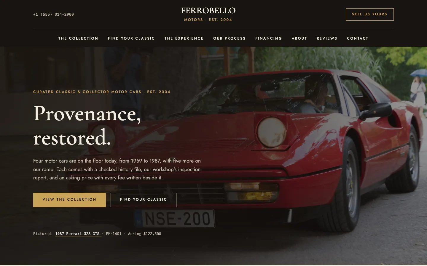 Ferrobello Motors: sample automotive website designed and built by SearchPod