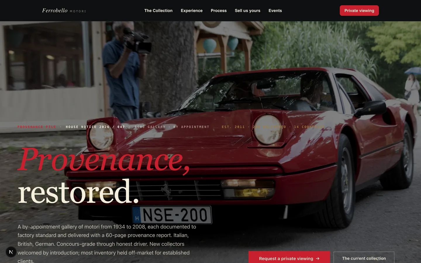 Ferrobello Motors — sample automotive website designed and built by SearchPod