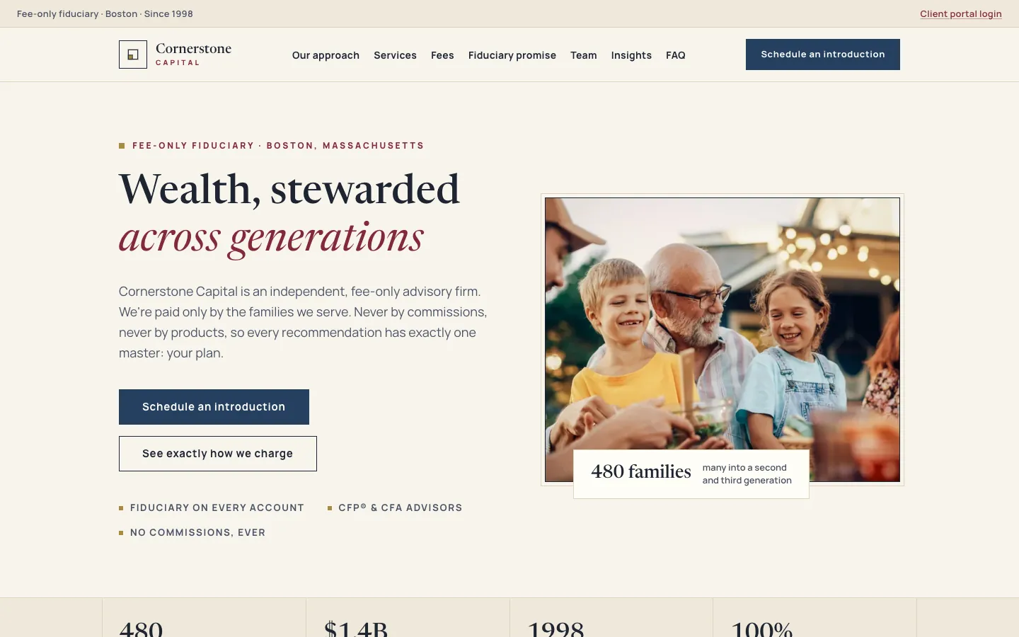Cornerstone Capital: sample finance website designed and built by SearchPod