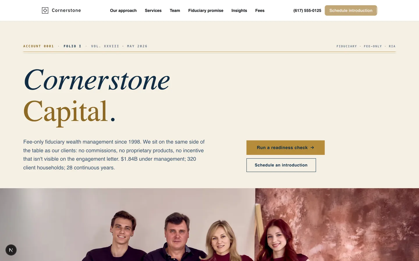 Cornerstone Capital — sample finance website designed and built by SearchPod