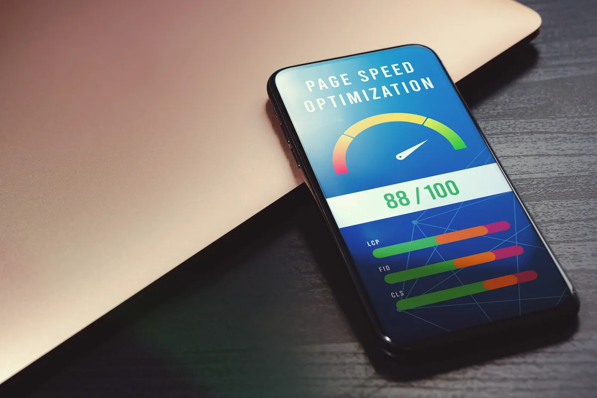 Web developer optimizing site speed and Core Web Vitals for better SEO rankings