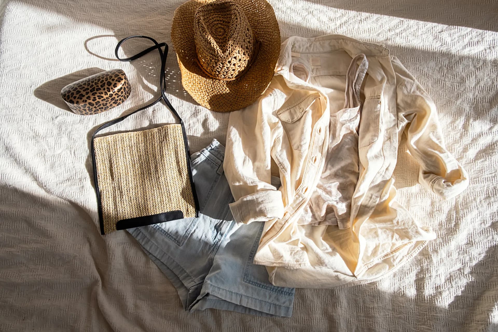 Linen apparel arranged on natural wood — Field & Crest