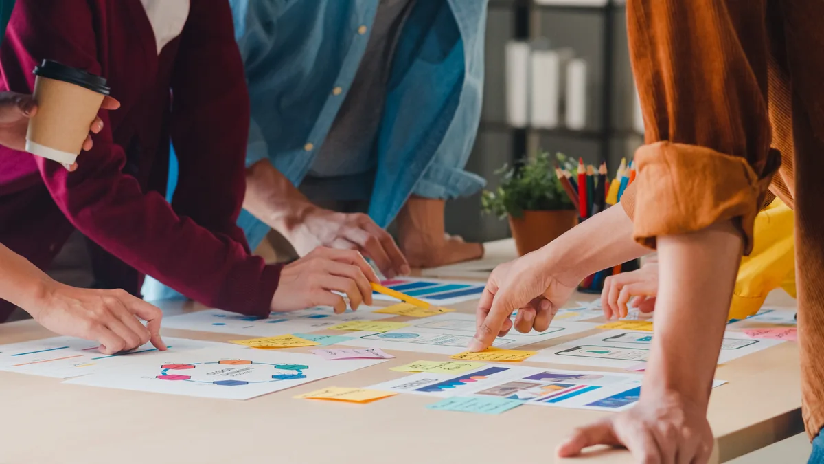 Mind map brainstorm with connected ideas