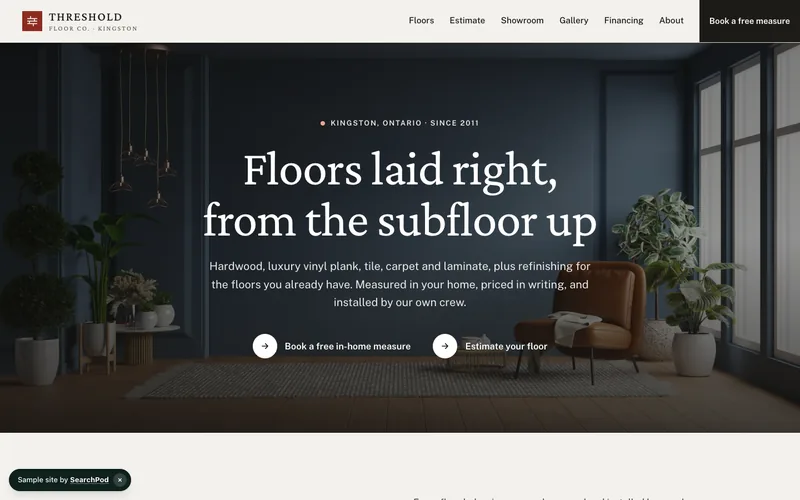 Threshold Floor Co. — homepage of the live sample site