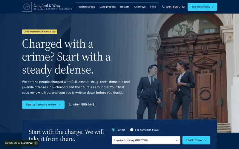 Langford & Wray — homepage of the live sample site