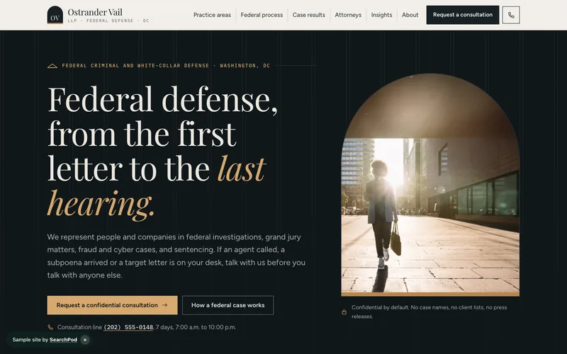 Ostrander Vail LLP — homepage of the live sample site