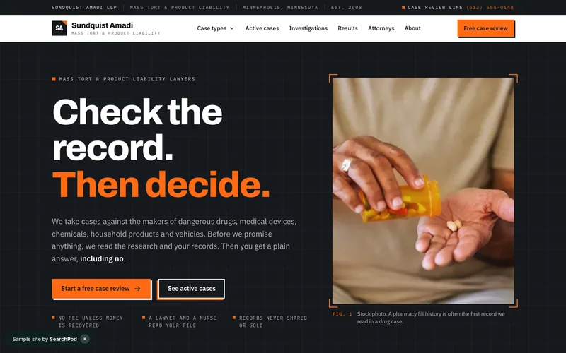 Sundquist Amadi LLP — homepage of the live sample site
