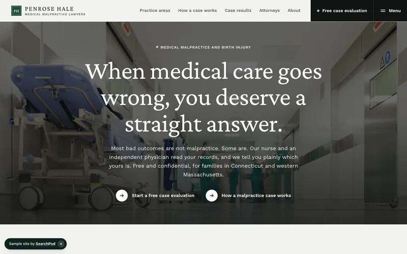 Penrose Hale LLP — homepage of the live sample site