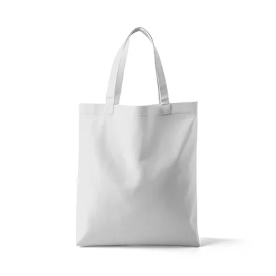 Natural off-white heavyweight canvas tote bag with long shoulder handles, photographed on a white background