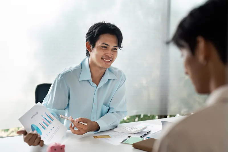 Advisor discussing a financial plan with a couple